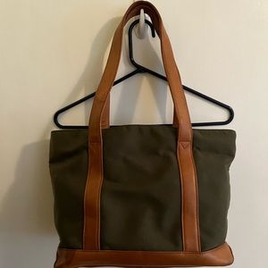 LL Bean Canvas and Leather Tote